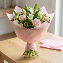 Artikel Transmatt Rosa Våtbeständig Blomsterfilm 57cm Tillskuren för Buketter 20st