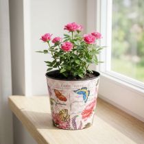 Artikel Plantera blommönster plast 10,5cm blomkruka sommardekoration