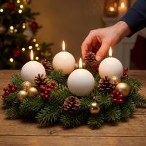 Artikel Vita bollljus, högkvalitativ bordsdekoration, stämningsfull belysning för bröllop, advent, Ø60mm, set om 16