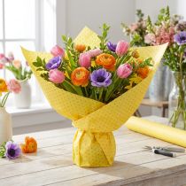 Artikel Manschettpapper silkespapper gula prickar 25cm 100m