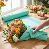 Artikel Manschettpapper silkespapper blompapper turkos 25cm 100m