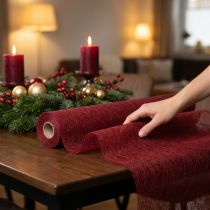 Artikel Dekovlies bordslöpare fleece bordslöpare röd vinröd 23cm 25m
