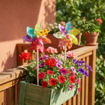Artikel Pinwheel Färgglada Väderkvarn Blommor Prickar Balkong Ø15cm 2st