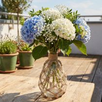 Artikel Glasvas macrame jute natur sommar maritimt Ø11cm H19,5cm