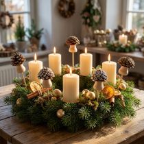 Artikel Blompropp kon svamp dekorationsplugg Advent 4,5cm 12 st