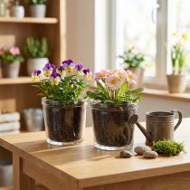 Artikel Blomkruka glaskruka transparent Ø11cm H10,5cm 2st