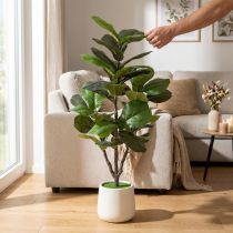 Artikel Konstgjord Ficus lyrata 120 cm dekorativ för vardagsrum