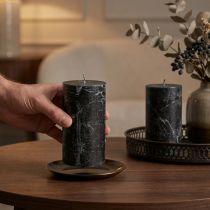 Artikel Svarta blockljus 85×150 mm 2 st, genomfärgade, eleganta för dekoration och stämning