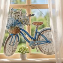 Artikel Deco skylt trä cykel sommar deco skylt för att hänga blå, vit 31 × 25cm