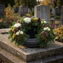 Artikel Blommig skumring med bas H5,5cm Ø32cm svart 2 st