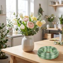 Artikel Aluminiumtråd 2mm 500g, 60m mintgrön - hobbytråd för dekoration, blomsterdekoration och modellbygge