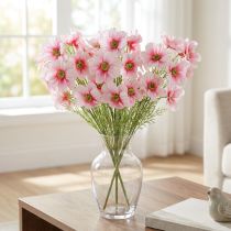 Artikel Konstgjorda kosmosblommor rosa 77 cm dekorativa blommor konstgjorda växter sidenblommor set om 3