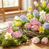 Artikel Vaktelägg ljusrosa 3cm blåsta ägg vårdekoration 50 st