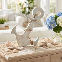 Artikel Anchor Deco Wood Maritime Deco Vit Blå 24,5cmx14,5cm
