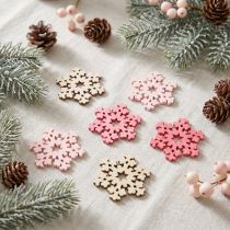 Artikel Snowflake mix rosa, rosa, naturlig Ø2cm 144 st