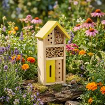 Artikel Insekthotell gul trä insekt hus trädgård häckande låda H26cm