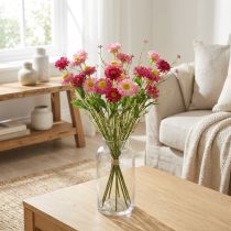 Artikel Rhodanthe Rosa-Rosa Sidenblommor Konstgjord Växt Jordgubbsbukett Dekorativa Blommor 46cm