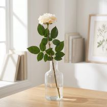 Artikel Krämig vit aprikosros, sidenblomma, konstgjorda rosor L72cm Ø12cm