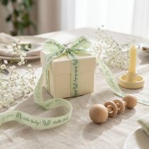 Artikel Presentband Hello Baby dekorativt band dop grönt 25mm 16m