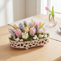 Artikel Dekorationsskål Oval skål med fötter bordsdekoration rosa 30×18cm