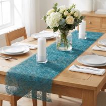 Artikel Deco fleece Sizoweb bordslöpare bensinblå 30cm 5m