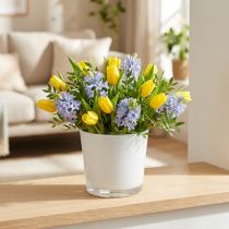 Artikel Blomkruka i glas vit Ø10cm H8,5cm