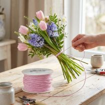 Artikel Papperssnöre trådlindat Ø2mm 100m rosa