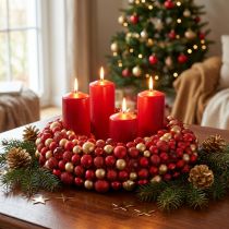 Artikel Adventskrans rödguld bollkrans jul Ø33cm