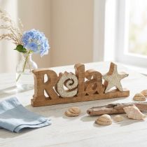 Artikel Maritim bordsdekoration “Relax” stativ mangoträ 28×10cm