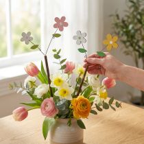 Artikel Dekorplugg träblomma H44cm 6 st
