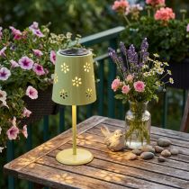 Artikel Solcellsdriven LED-bordslampa med blommönster, stämningsfull utomhusbelysning, 28 cm