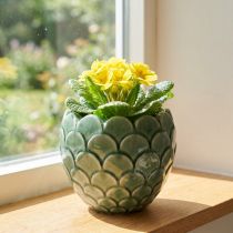 Artikel Keramik Blomkruka Vintage Grön Crackle Glaze Ø13cm H11cm