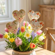 Artikel Blompropp hjärta dekorativ plugg hjärta blommor 8×1,5×8cm 4 st