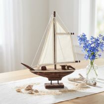 Artikel Segelbåt dekoration skepp furu brun 32×5×41cm