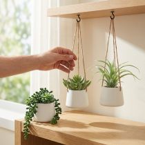Artikel Hängkorgar suckulenter konstgrönt assorterad 18cm 3st