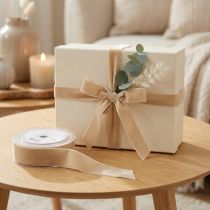 Artikel Sammetsband dekorativt band sammets presentband beige 40mm 8m