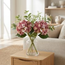 Artikel Konstgjord hortensia Stor Rosa Mauve Ø15cm L58cm 2st