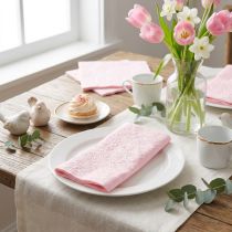 Artikel Servetter Rosa Vårprydnader Präglade 33x33cm 15 st