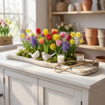 Artikel Träbricka, bricka med sladd, naturträ tvättad vit, shabby chic L60cm