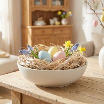 Artikel Växtbaserade naturfibrer, jutefiber, vitkalkad, 300 g, gör-det-själv-dekoration, blomsterhandel