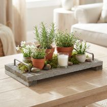Artikel Träbricka, shabby chic, dekorativ bricka med fötter, bordsdekoration 30cm