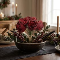 Artikel Konstgjorda rosor röda, sidenblommor, klase rosor L23cm 8 st