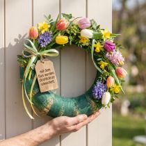 Artikel Romersk omslagstejp, non-woven, 6 cm bred, grön, för blomsterdekorationer, 75 m
