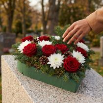 Artikel Blommigt skum hjärta plug-in material grönt 31cm × 29cm 2 st