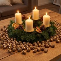 Artikel Gyllene höstfrukter, festliga höstdekorationer, naturliga dekorativa ekollon, adventsdekoration Ø1,5 – 2,5 cm L1,5 – 3 cm 300 g