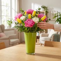 Artikel Vas Grön Blomvas Dekorativ Vas Fizzy Oliv Ø16,5cm H27cm