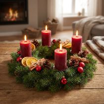 Artikel Blommig skumringkrans grå H3cm Ø20cm 6 st