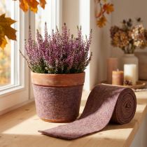 Artikel Tvåfärgad filttejp av ullfilt, 100 % ull, lila/brun, 15 cm x 5 m