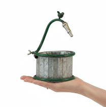 Artikel Metallplanter, regntunna, fågeldesign, balkongdekoration, Ø15,5 cm