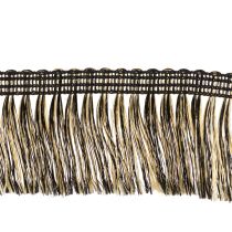 Artikel Svart och guldfransad kant 4 cm x 25 m - Perfekt för kransdekoration, sorgband och vintageaccessoarer